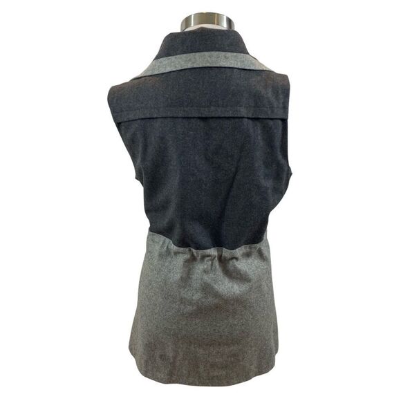 Firmiana Brand Wool‎ Blend Mutlitone Grey Color Block Vest Zipper Size Large - Picture 6 of 10